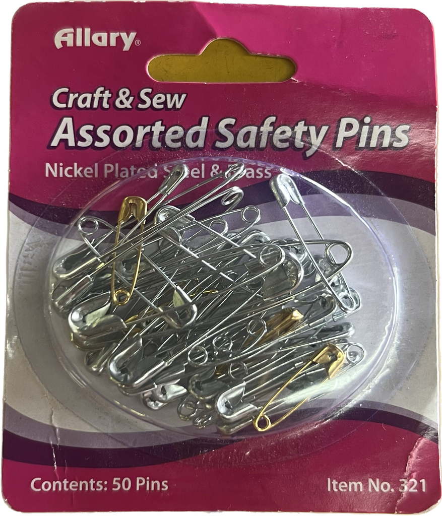 SAFETY PINS, Assorted Sizes 50CT (A0321-00) | PJ DISTRIBUTORS